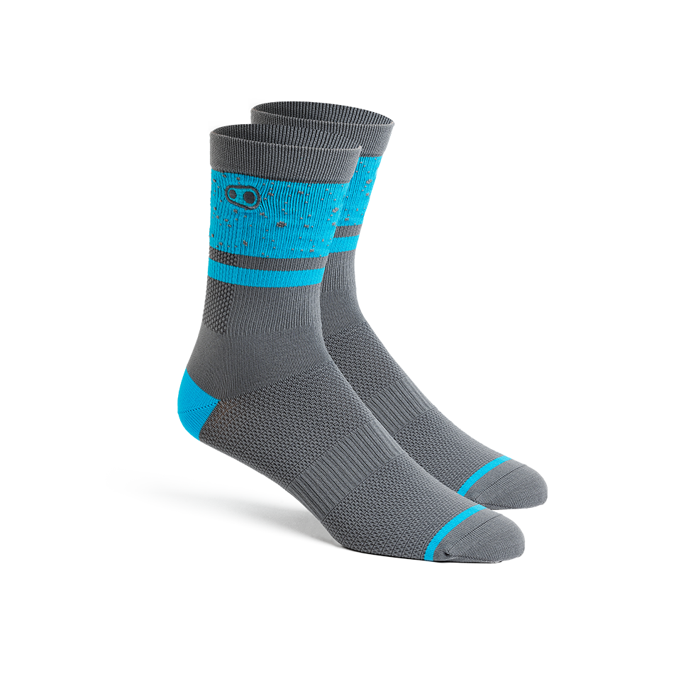 Icon MTB Socks - Grey/Blue Splatter | Crankbrothers