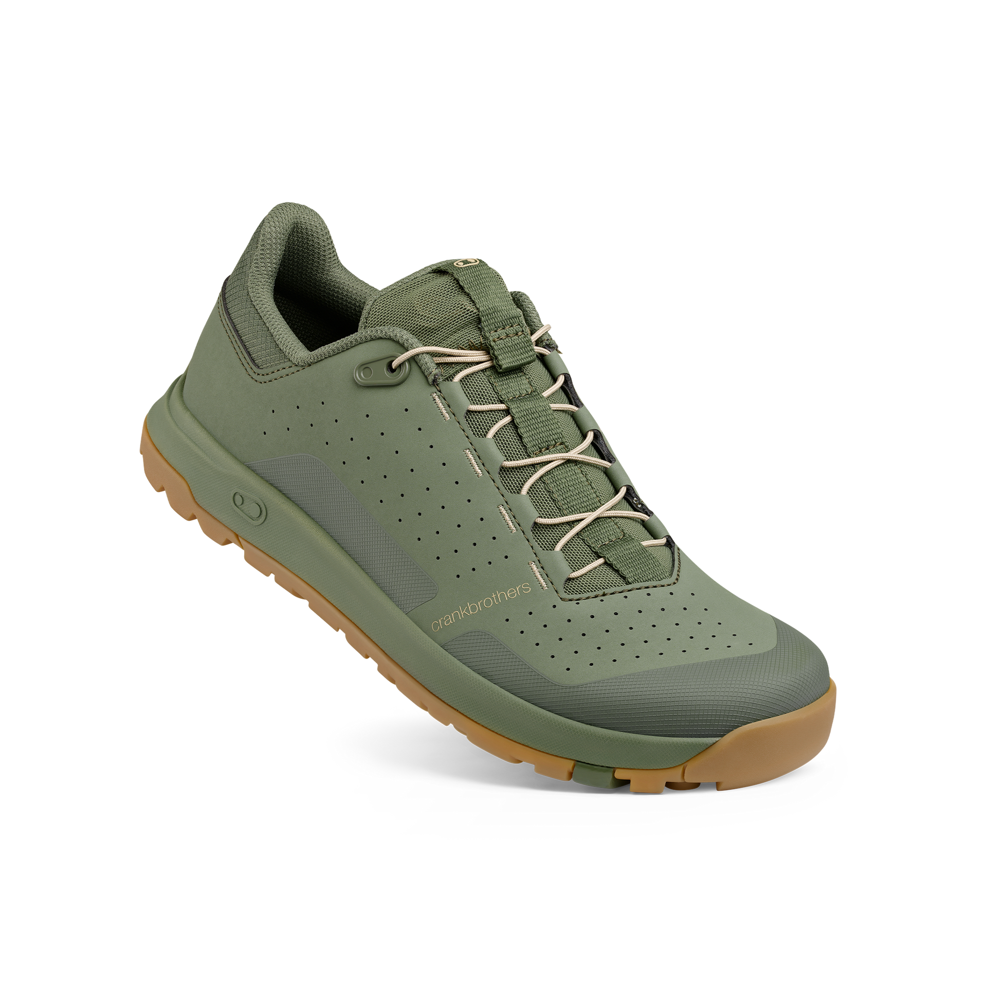 Stamp Trail Speed Lace Flat Shoes - Green/Gum | Crankbrothers