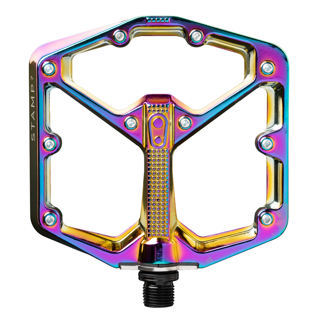 Stamp 7 Large Alloy Flat Pedals - Oil Slick | Crankbrothers Stamp 7 Large Alloy Flat Pedals - Oil Slick | Crankbrothers