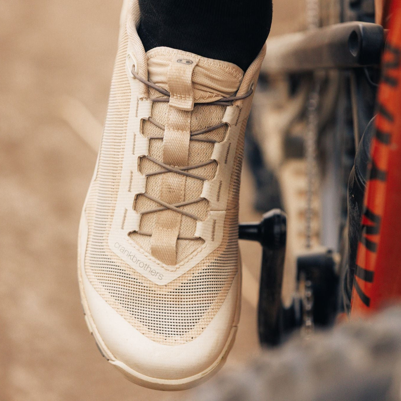 clip shoes and pedals Mallet Trail Speed Lace Vent Clip-In Shoes - Bone/Grey