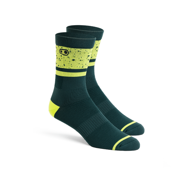 Icon MTB Socks - Petrol/Lime Splatter