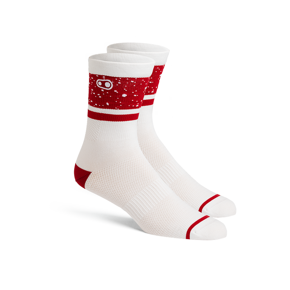 Icon MTB Socks - White/Red Splatter