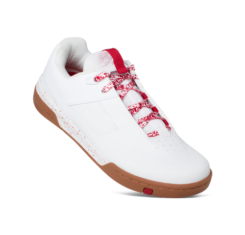 Stamp Lace Flat Shoes - White/Red Splatter | Crankbrothers